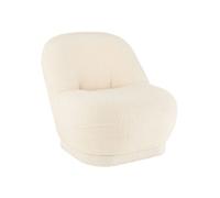 Fauteuil Design Bouclette Teddy 88cm Blanc