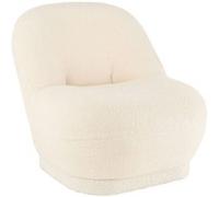 Fauteuil Design Bouclette Teddy 88cm Blanc Blanc G