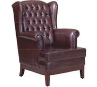 Fauteuil Design Canapé Relax Marron Cuir Lounge Club Coussin Assis Luxe