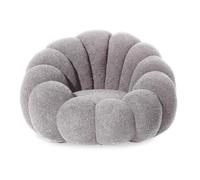 Fauteuil Design Coquillage Bouclette 98cm Gris Gris
