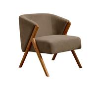Fauteuil Design Côtelé "Jules" 72cm Taupe