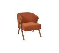 Fauteuil Design Côtelé ""Jules"" 72cm Terracotta