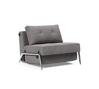 Fauteuil design CUBED 02 ALU convertible 200x90cm tissu Flashtex Light Grey