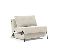 Fauteuil design CUBED 02 ALU convertible 200x90cm tissu Taura Off White