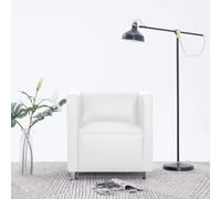 vidaXL Fauteuil Design de Cube Cuir Synthétique Blanc Chaise Sofa Salon