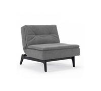 Fauteuil design DUBLEXO EIK tissu gris Twist Charcoal convertible lit 90*115 cm piétement teinté noir