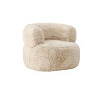 Fauteuil Design Effet Fourrure "Gert" 87cm Blanc