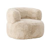 Fauteuil Design Effet Fourrure "Gert" 87cm Blanc