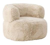 Fauteuil Design Effet Fourrure "Gert" 87cm Blanc Blanc