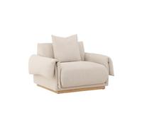 Fauteuil Design Effet Lin "Mollosund" 118cm Beige