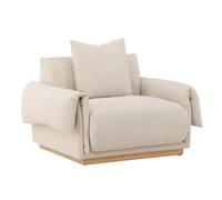 Fauteuil Design Effet Lin "Mollosund" 118cm Beige