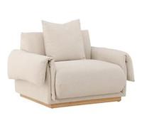 Fauteuil Design Effet Lin "Mollosund" 118cm Beige Beige