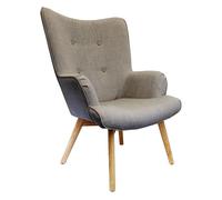 Fauteuil Design en Bois "Helsinki" 99cm Gris