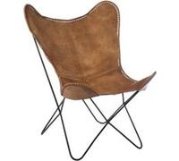 Fauteuil Design en Cuir "Papillon" 73cm Marron