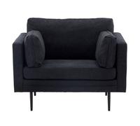 Fauteuil Design en Tissu "Boom" 110cm Noir