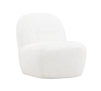 Fauteuil Design en Tissu Bouclette "Mahla" 82cm Blanc
