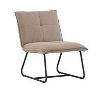 Fauteuil Design en Tissu Côtelé "Madison" 79cm Marron