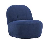 Fauteuil Design en Tissu Côtelé "Mahla" 82cm Bleu Marine