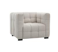 Fauteuil design en tissu effet velours texturé beige CORTO