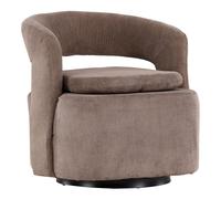 Fauteuil Design en Tissu "Laurel" 75cm Marron