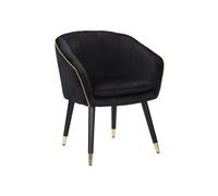 Fauteuil Design en Tissu "Paris" 78cm Noir