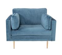 Fauteuil Design en Velours "Boom" 110cm Bleu