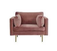 Fauteuil Design en Velours "Boom" 110cm Rose & Or