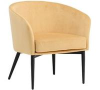 Fauteuil Design en Velours "Fluffy" 70cm Jaune