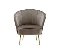 Fauteuil Design en Velours "Poola" 78cm Taupe