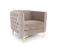 MENZZO Fauteuil Joshua Velours Taupe