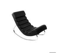 Rocking chair design noir et acier chromé TAYLOR