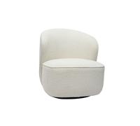 Fauteuil design pivotant en tissu effet laine bouclée blanc AMBER