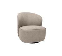 Fauteuil design pivotant en tissu taupe AMBER