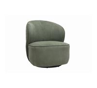 Fauteuil design pivotant en tissu velours côtelé vert kaki AMBER
