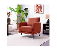 Fauteuil Design - Sicaan - EMMA - Tissu Velours Côtelé - L.71 x P.75 x H.81 cm - Terracotta