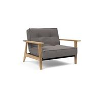 Fauteuil design SPLITBACK FREJ Mixed Dance Grey convertible lit 90*115 cm accoudoirs chêne clair