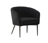 Venture Home - Fauteuil en tissus teddy Fluffy Noir G