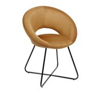Fauteuil Design Velours Côtelé "Giulia" 84cm Jaune