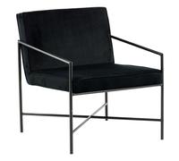 Fauteuil Design Velours "Rakel" 78cm Noir