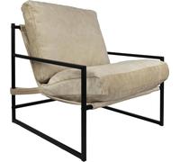Fauteuil Designer Structure métallique Très grand Outdoor/Indoor Fauteuil Lounge Salon Meubles Relax Bain de soleil Terrasses Amovible Beige 80 x 78 x 70 cm