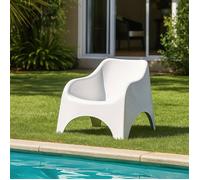 Fauteuil d'extérieur Agri Dmora, en plastique blanc 81x79 cm