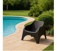 Fauteuil d'extérieur Agri Dmora, en plastique gris anthracite 81x79 cm