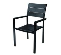 FAUTEUIL D'EXTÉRIEUR METALWOOD EN ACIER ASPECT BOIS 58x55xH88 cm