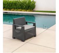 Fauteuil d'Extérieur Rho Dmora, en Plastique Gris Anthracite 66x72 cm