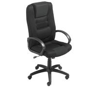 Fauteuil direction Capital Confort Tissu Noir Hauteur réglable - Accoudoirs Dossier Roulettes