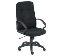 Fauteuil direction LÉO CONFORT 2 en tissu avec accoudoirs - Noir