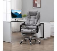 Fauteuil Direction Massant Chauffant Hauteur réglable dossier inclinable en microfibre Gris