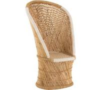 Fauteuil dossier bambou naturel blanc Adou L 87 cm Naturel G