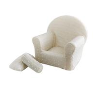 Fauteuil doux Sherpa pour bébé avec accoudoirs - Mini canapé confortable pour nouveau-né - Accessoires de photographie - Blanc