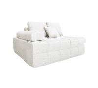 Fauteuil droit pour canapé modulable en tissu avec coussins écru Snuggy, Oviala